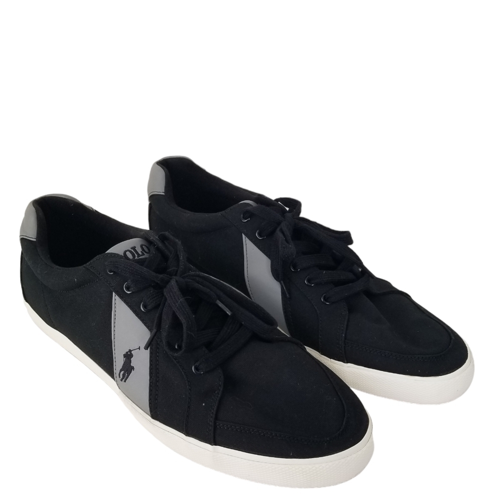 Polo Ralph Lauren Hugh Canvas Sneaker Black/Gray Size 17D